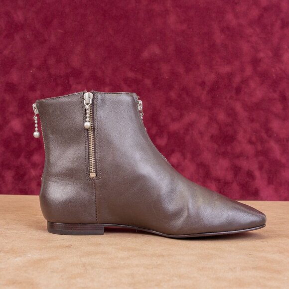 Tory Burch Women Zip Brown Leather Fashion Ankle Boots sz 7.5 - Picture 9 of 9